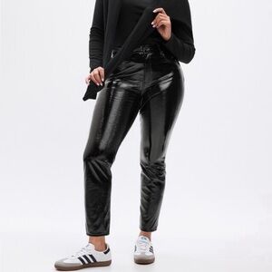 GAP Women's High Rise Black Pleather Jeans